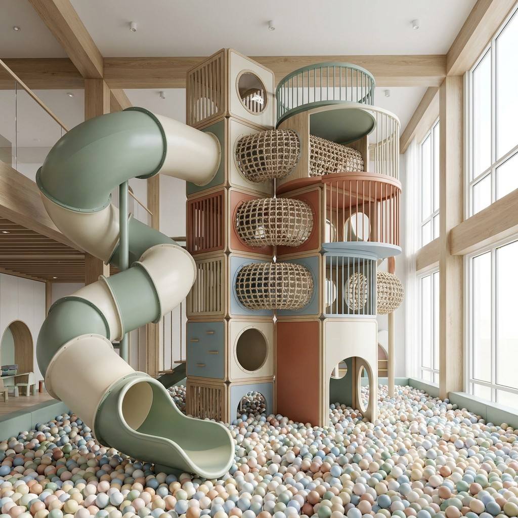 Kids Outdoor Climbing Frame - Minimalist Indoor Playground, Modular Soft Play,
