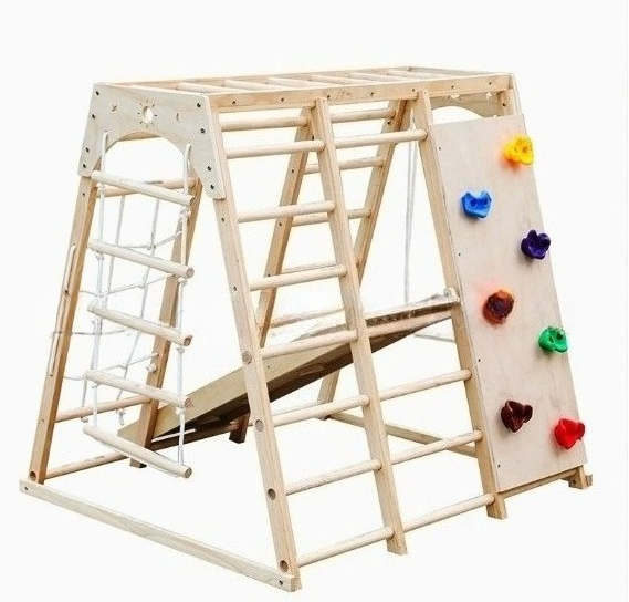 Wooden climbing frame with swi - Kids Outdoor Climbing Frame ulasan dan harga