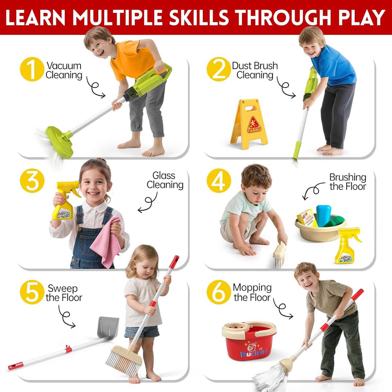 Kids Cleaning Toy Set Housekee - Kids Outdoor Broom ulasan dan harga