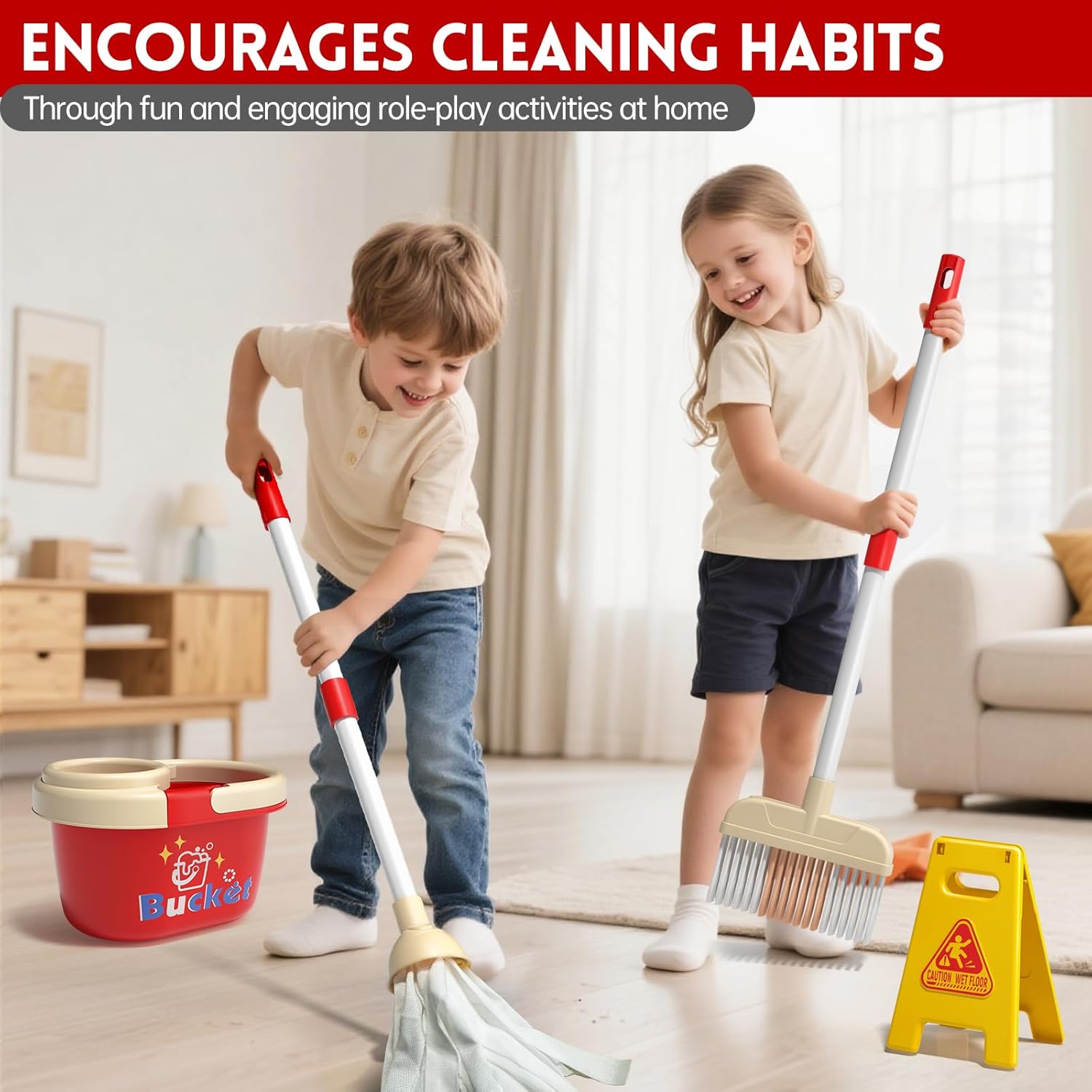 Kids Cleaning Toy Set Housekee - Kids Outdoor Broom ulasan dan harga