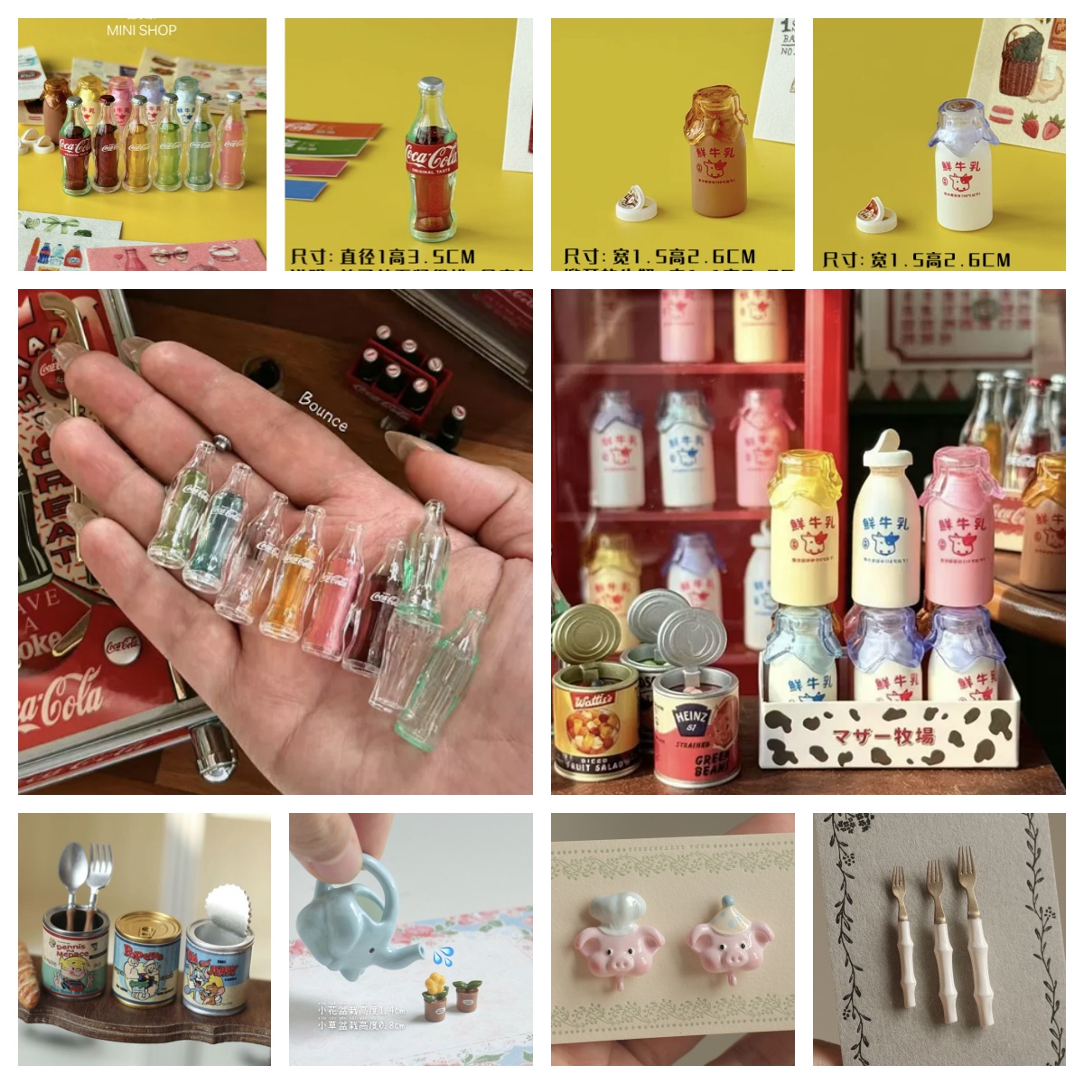 Mini Cola Milk Bottle Set 6 Co - Kids Outdoor Kitchen Accessories ulasan dan harga