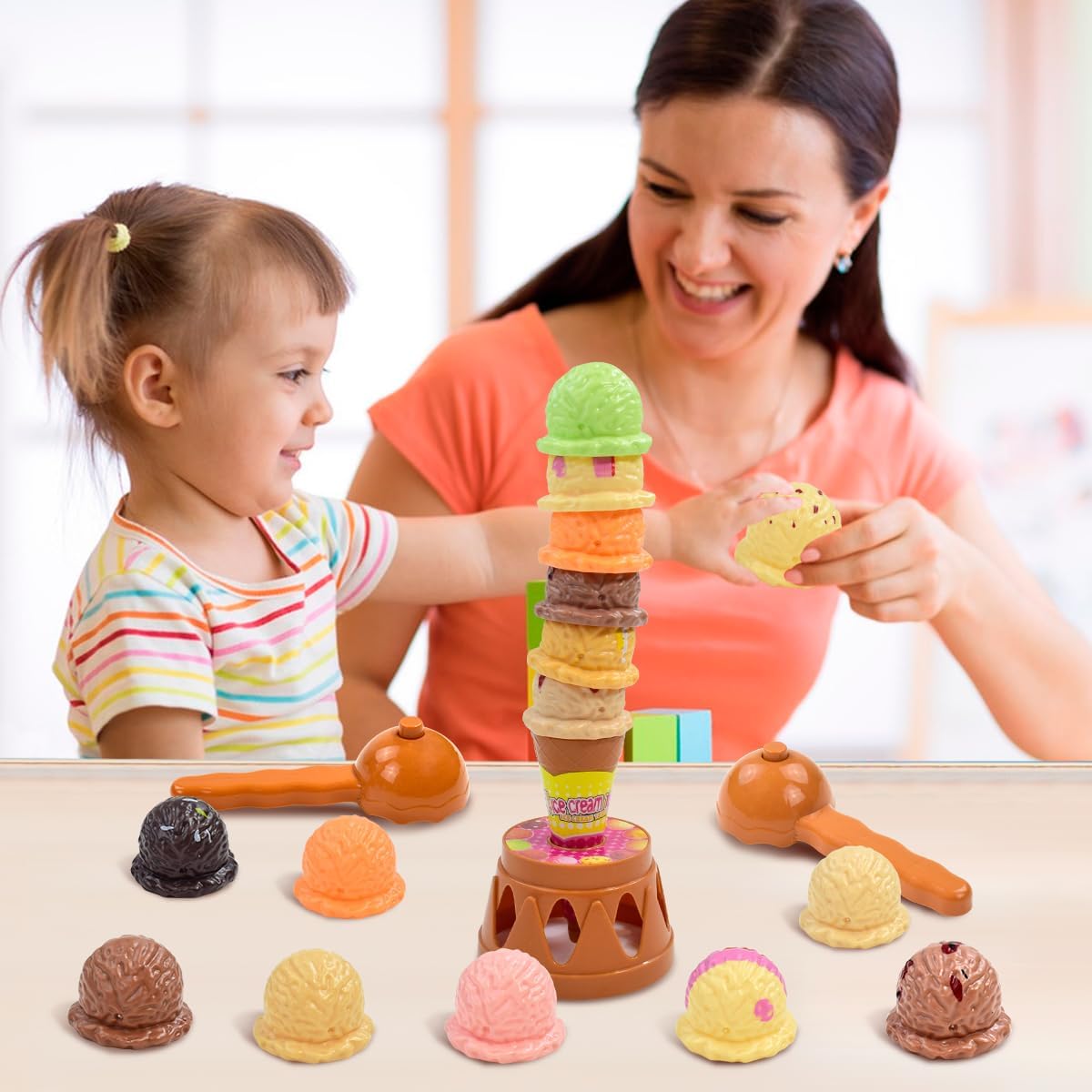 Children's Ice Cream Stacking  - Kids Outdoor Kitchen Accessories ulasan dan harga