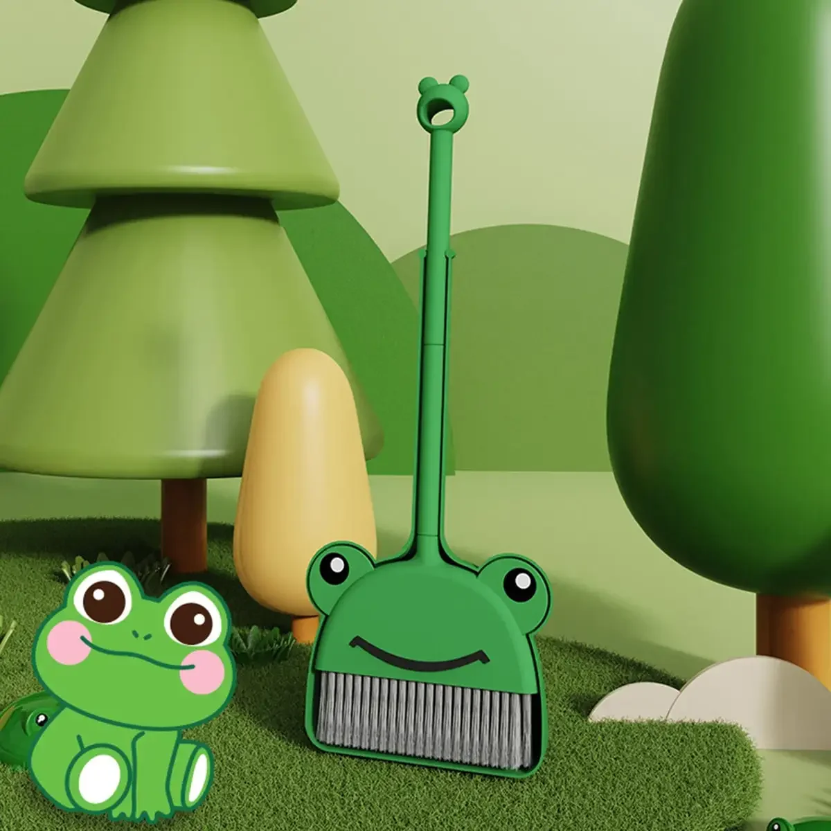 1 Set Mini Broom with Dustpan  - Kids Outdoor Broom ulasan dan harga